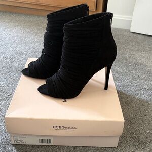 BCBGeneration Black Ruched Heeled Boots
